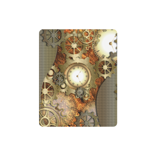 steampunk, golden design, clocks and gears Rectangle Mousepad