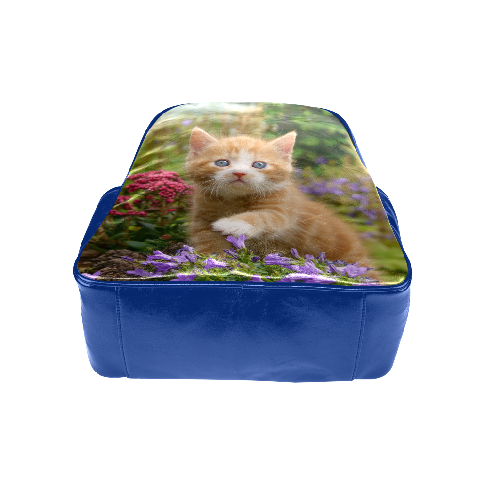 Cute Ginger Cat Kitten Funny Pet Animal in a Garden Photo Multi-Pockets Backpack (Model 1636)