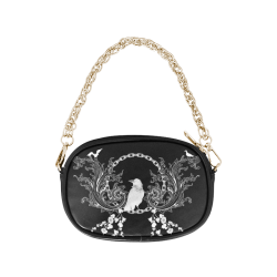 The crow in black and white Chain Purse (Model 1626)