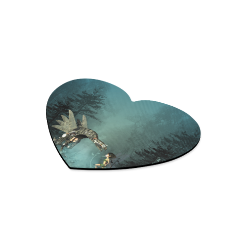 Fairy with steam dragon Heart-shaped Mousepad