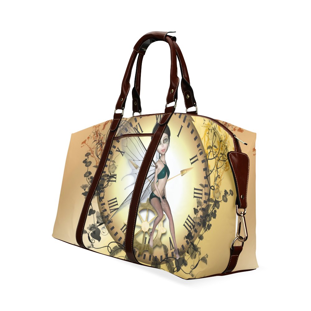 Steampunk, cute fairy on a clock Classic Travel Bag (Model 1643)