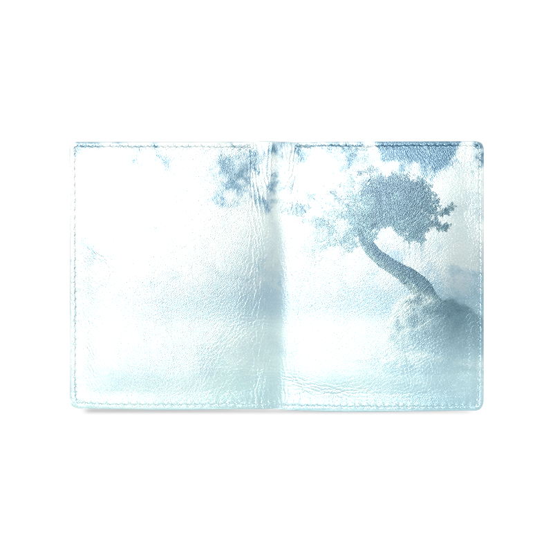 Frozen Tree at the lake Men's Leather Wallet (Model 1612)