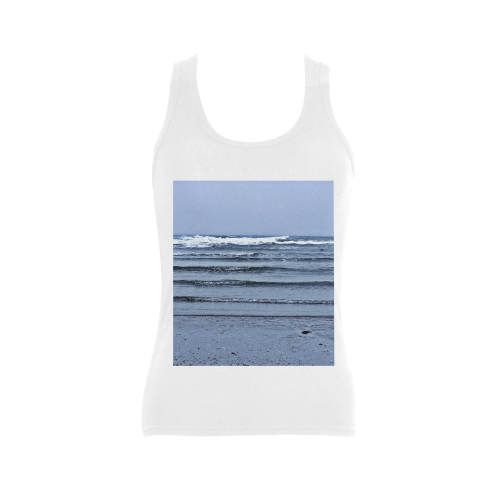 Stairway to the Sea Women's Shoulder-Free Tank Top (Model T35)