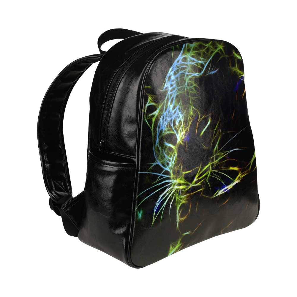 Neon Leopard Multi-Pockets Backpack (Model 1636)