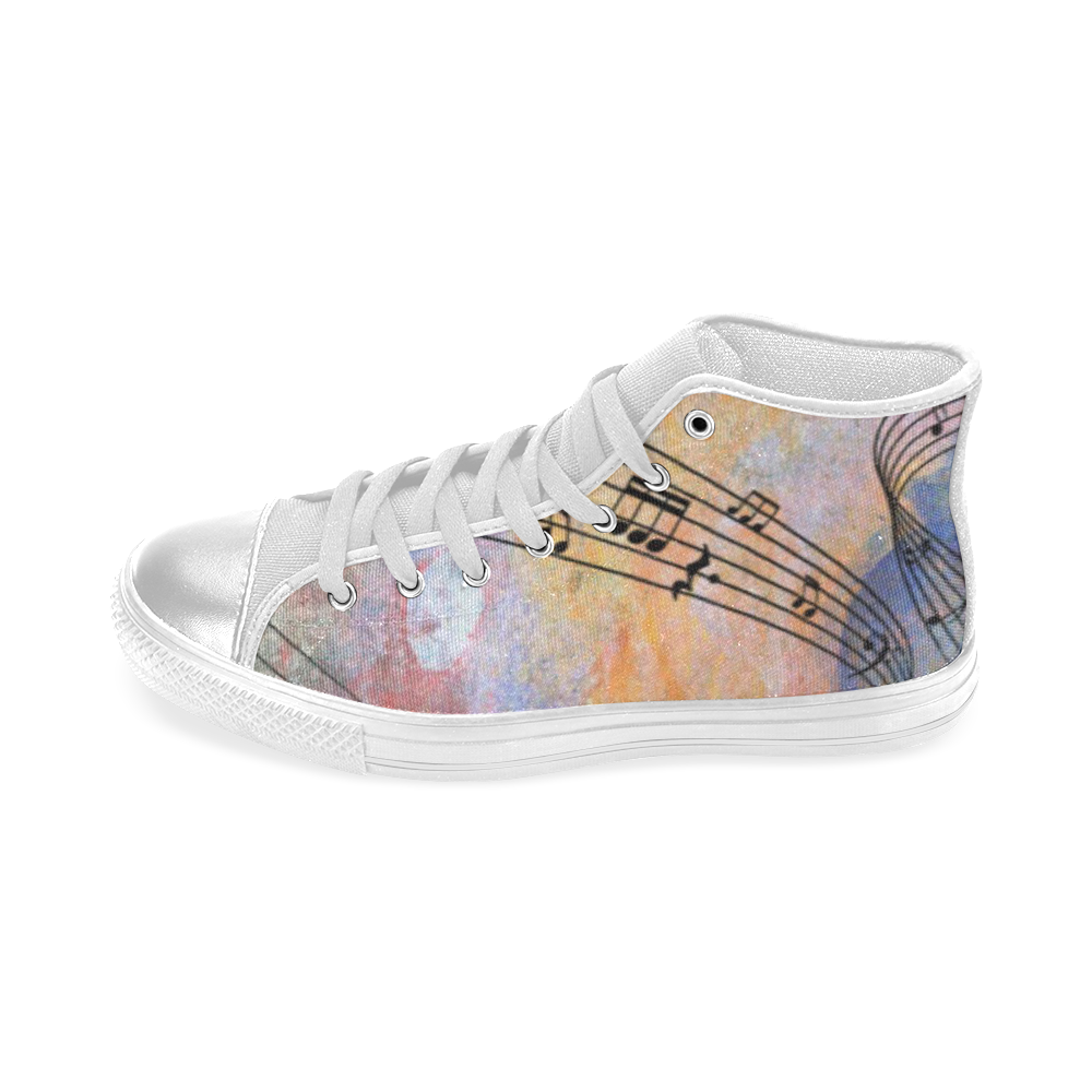 abstract music Women's Classic High Top Canvas Shoes (Model 017)