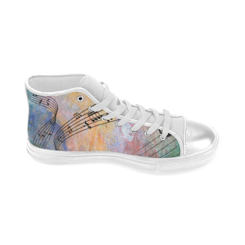 abstract music Women's Classic High Top Canvas Shoes (Model 017)