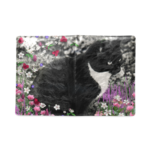 Freckles in Flowers II Black White Tuxedo Cat Custom NoteBook B5