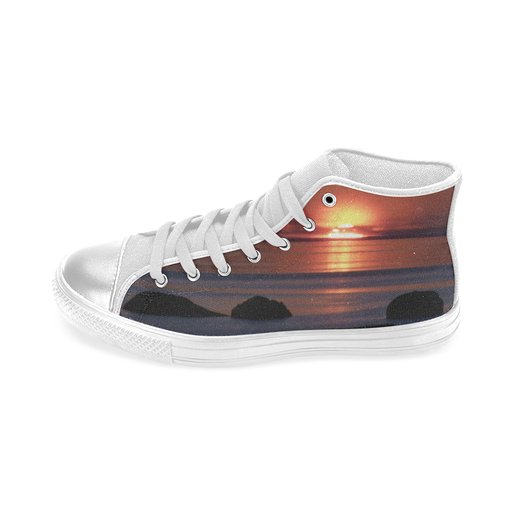 Shockwave Sunset Women's Classic High Top Canvas Shoes (Model 017)