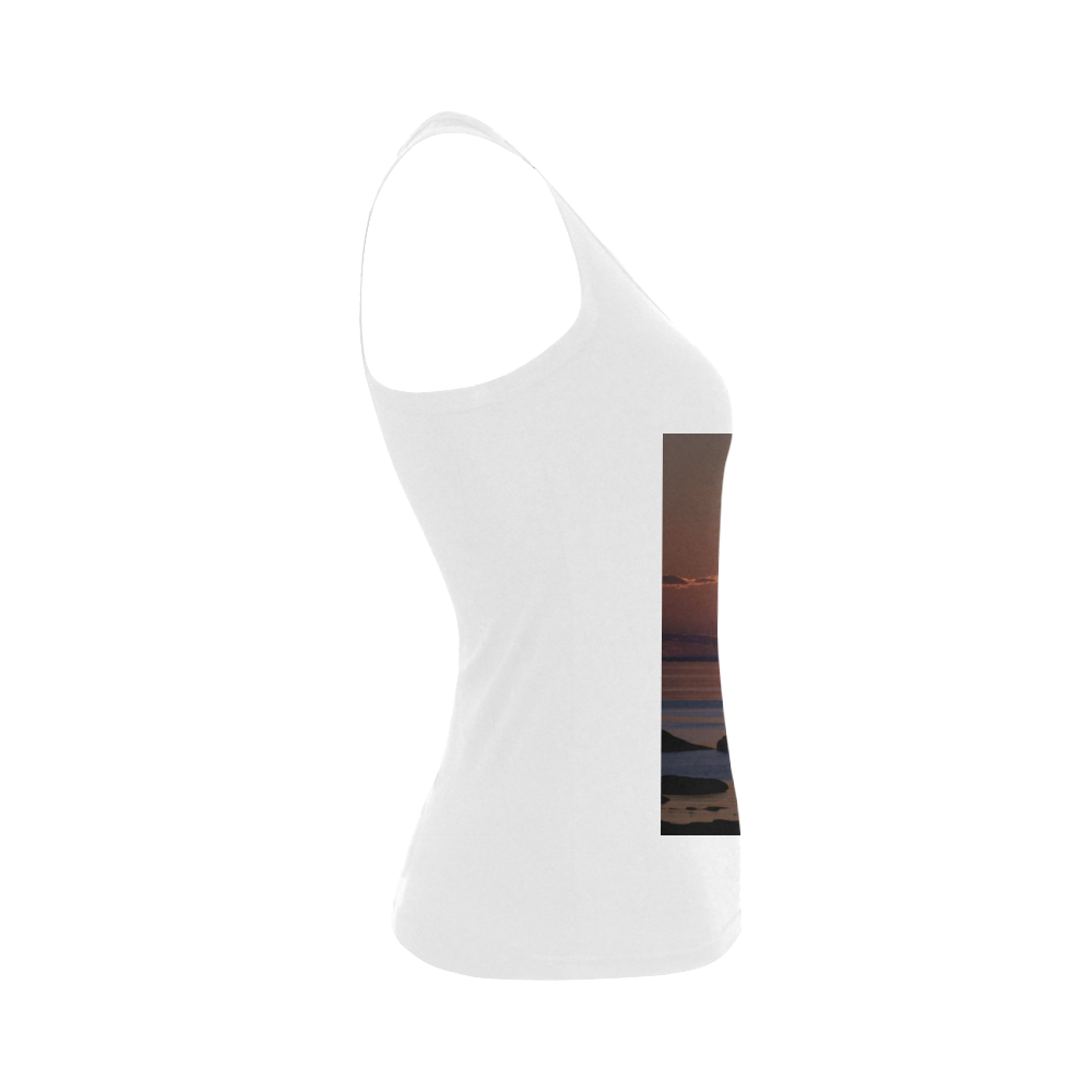 Shockwave Sunset Women's Shoulder-Free Tank Top (Model T35)