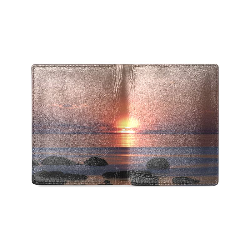 Shockwave Sunset Men's Leather Wallet (Model 1612)