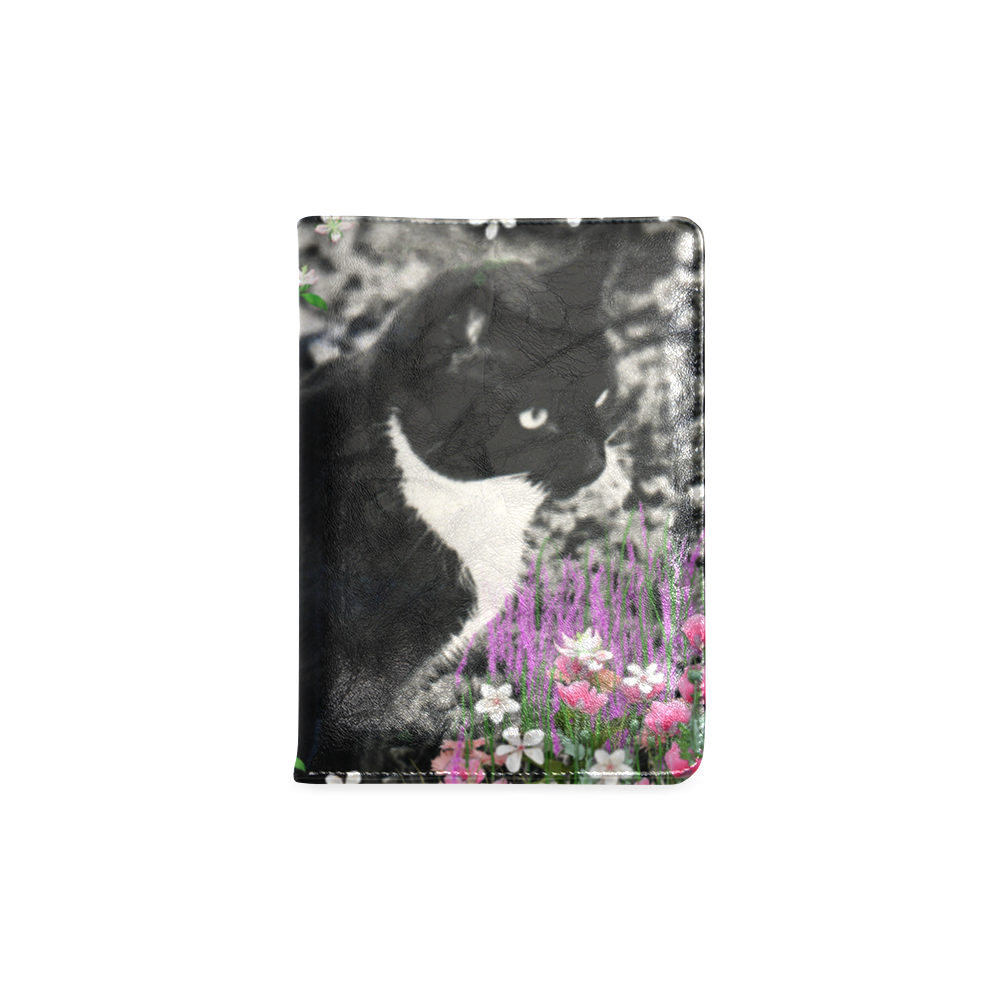 Freckles in Flowers II Black White Tuxedo Cat Custom NoteBook A5