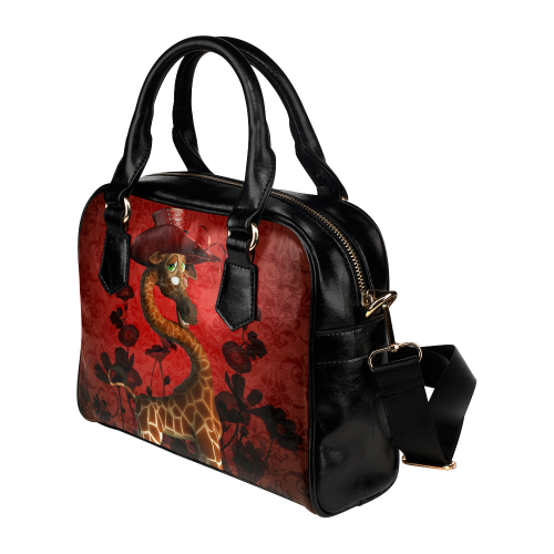 Funny giraffe, I am a lady Shoulder Handbag (Model 1634)