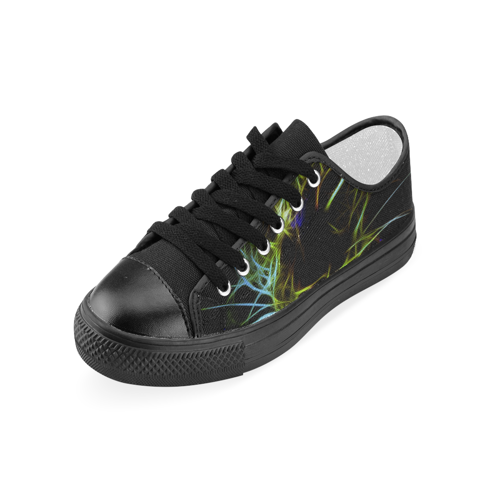 Neon Leopard Women's Classic Canvas Shoes (Model 018)