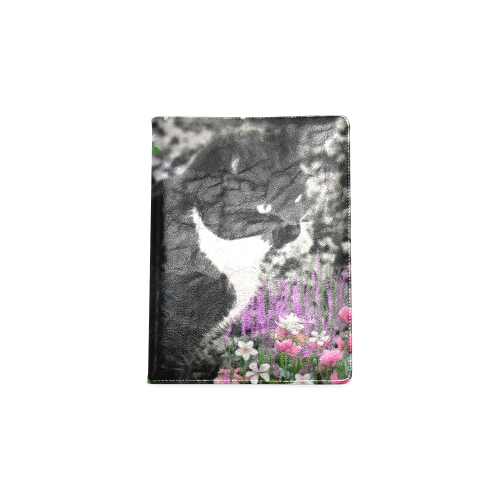 Freckles in Flowers II Black White Tuxedo Cat Custom NoteBook B5