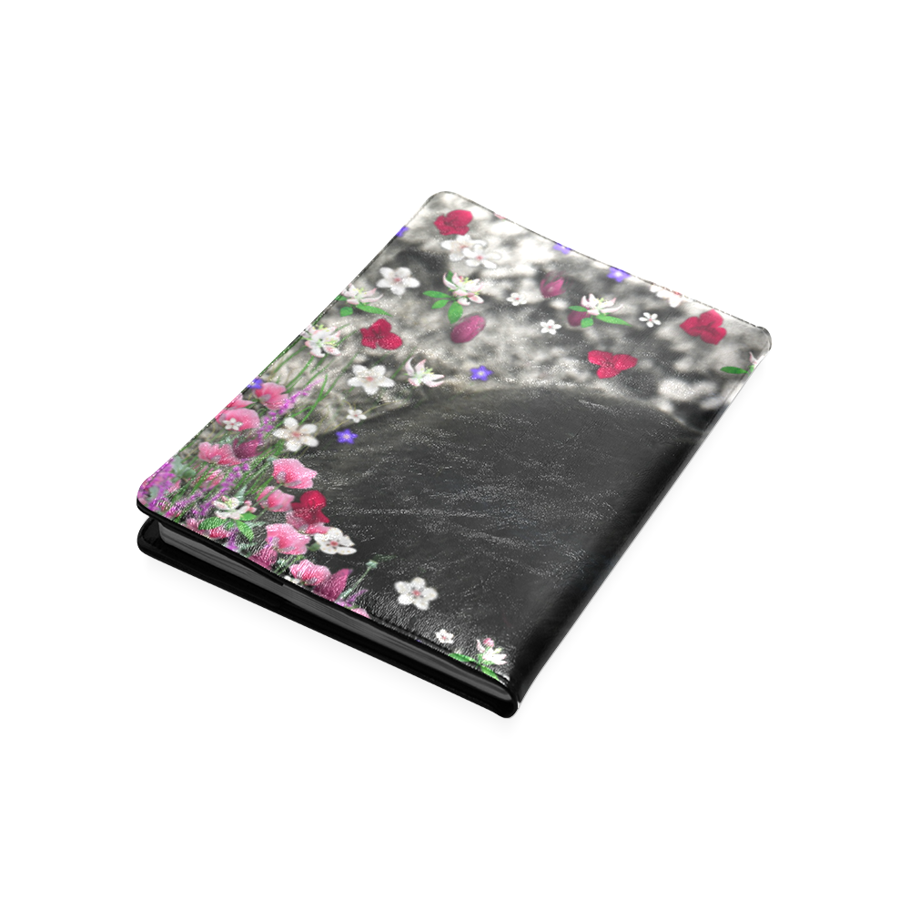 Freckles in Flowers II Black White Tuxedo Cat Custom NoteBook B5