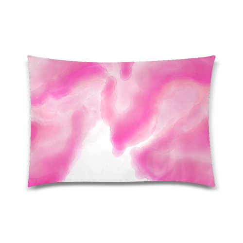 pink watercolor abstract art Custom Zippered Pillow Case 20"x30"(Twin Sides)