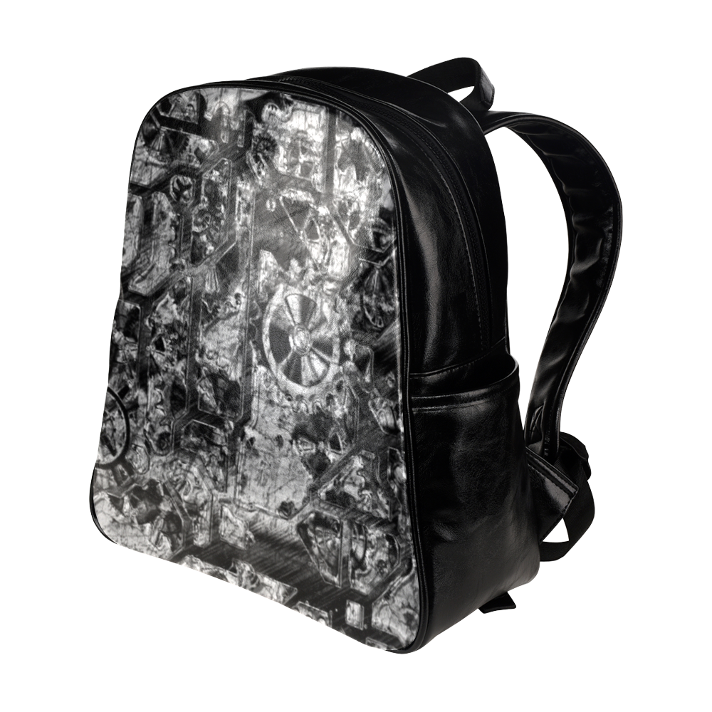 Metal Steampunk Multi-Pockets Backpack (Model 1636)