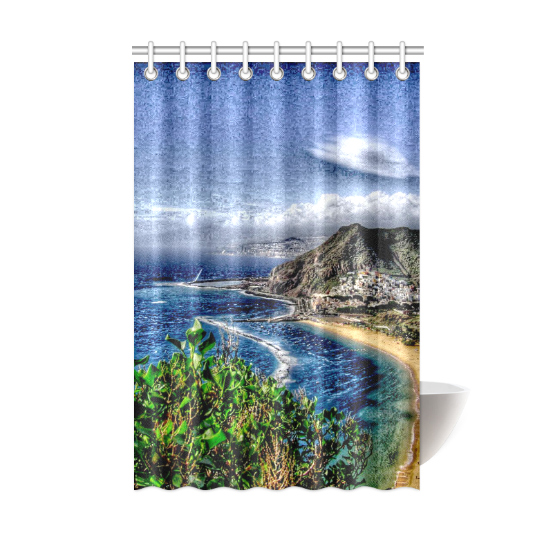 Travel-painted Tenerife Shower Curtain 48"x72"
