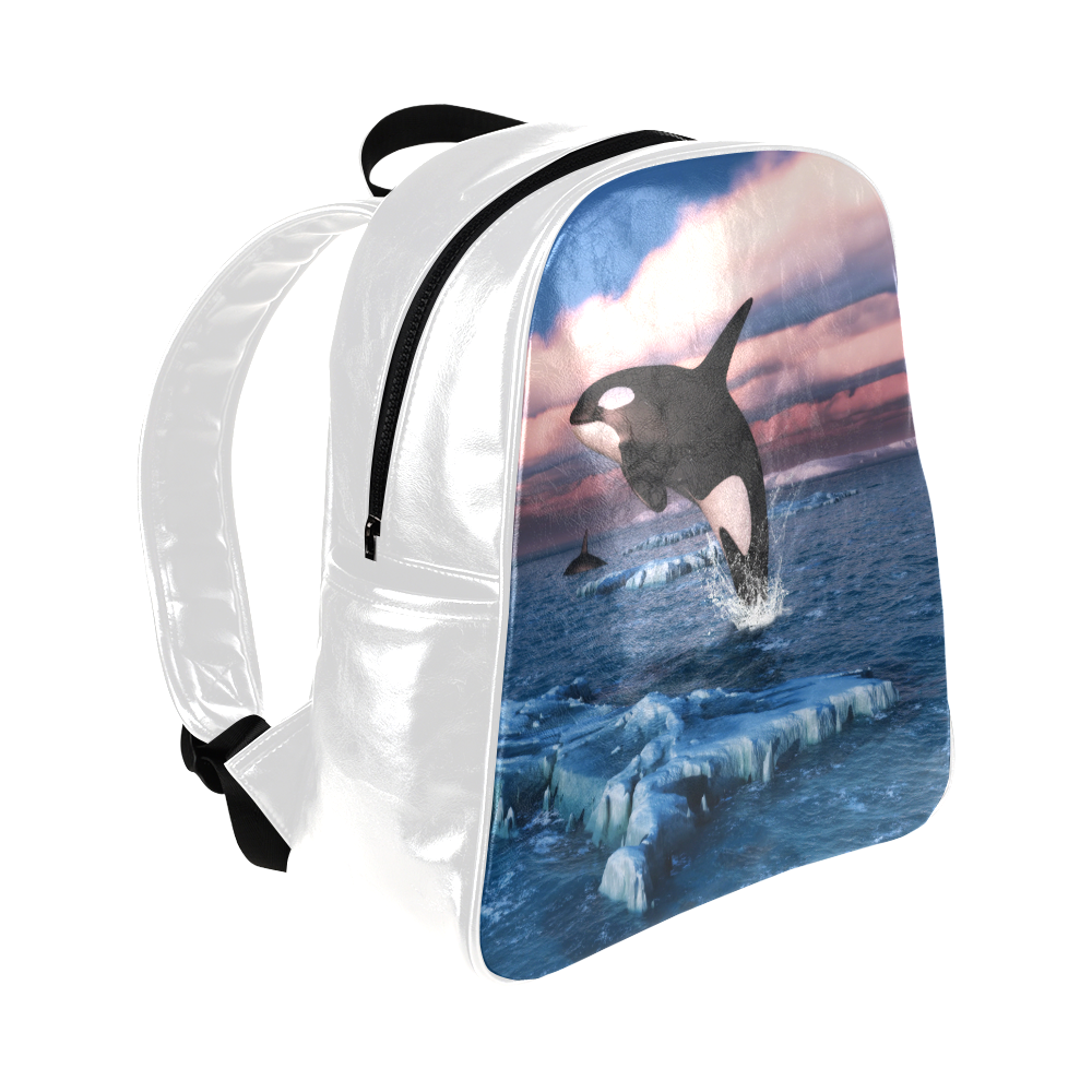 Killer Whales In The Arctic Ocean Multi-Pockets Backpack (Model 1636)