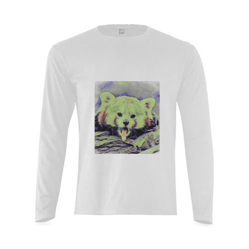 Art Studio 12216 yawning red panda Sunny Men's T-shirt (long-sleeve) (Model T08)