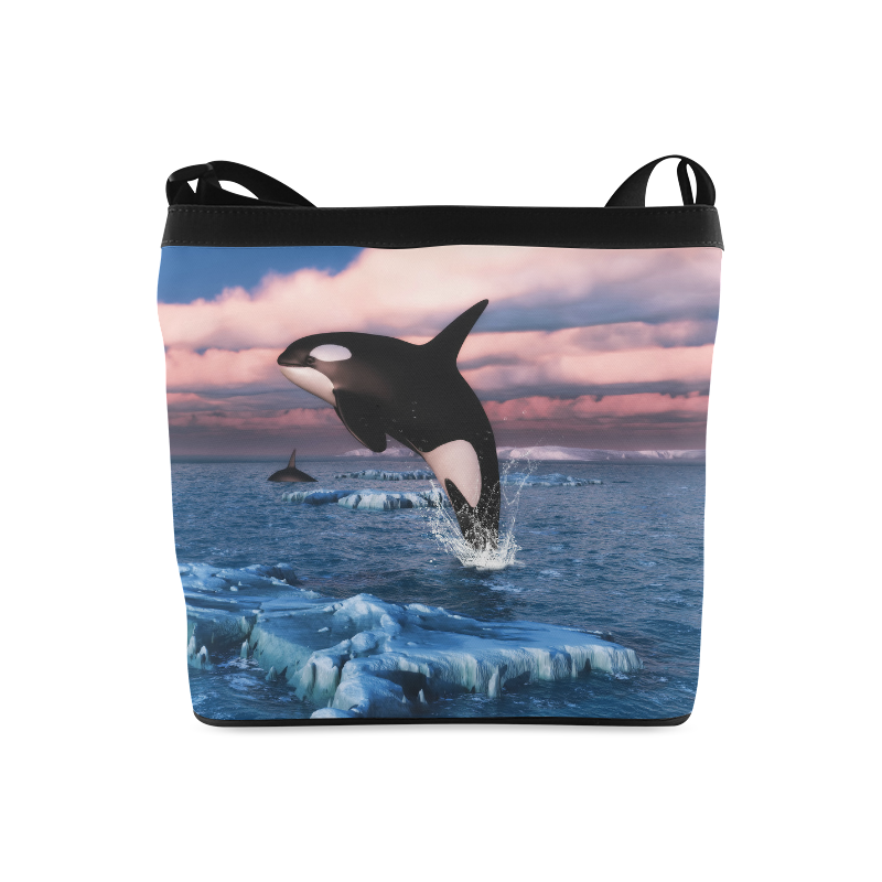 Killer Whales In The Arctic Ocean Crossbody Bags (Model 1613)