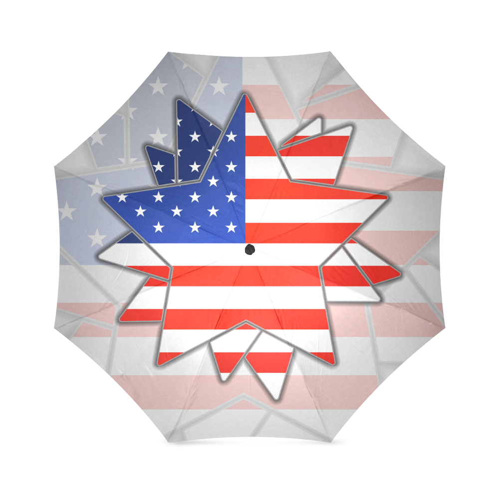 The abstract star with american flag Foldable Umbrella (Model U01)