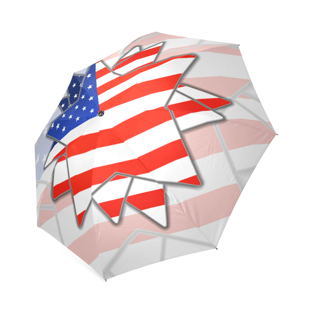 The abstract star with american flag Foldable Umbrella (Model U01)