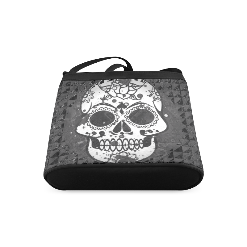black and white Skull Crossbody Bags (Model 1613)