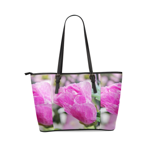 Musk Mallow Leather Tote Bag/Small (Model 1640)
