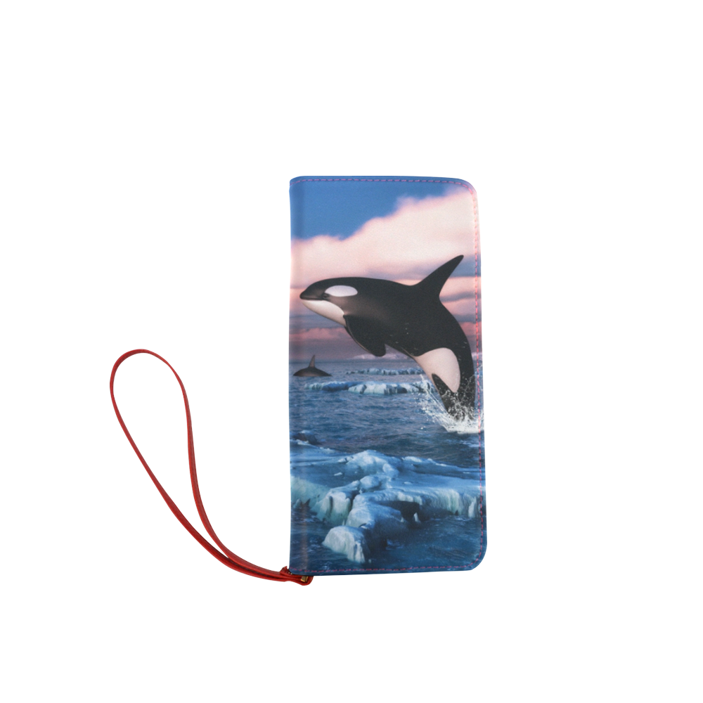 Killer Whales In The Arctic Ocean Women's Clutch Wallet (Model 1637)