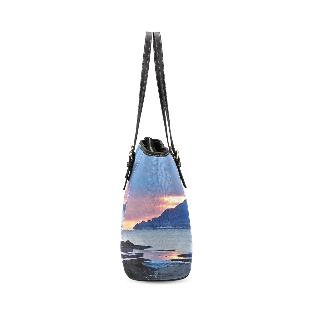 Sunrise in Tourelle Leather Tote Bag/Large (Model 1640)