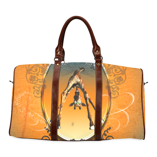 Funny giraffe Waterproof Travel Bag/Small (Model 1639)