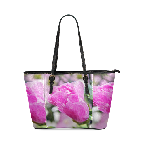 Musk Mallow Leather Tote Bag/Small (Model 1640)