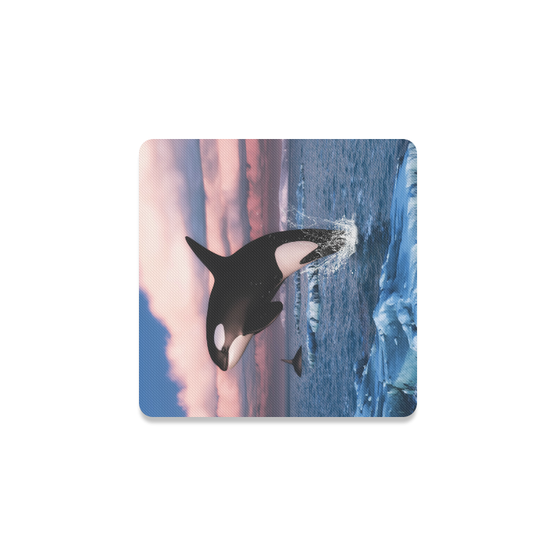 Killer Whales In The Arctic Ocean Square Coaster