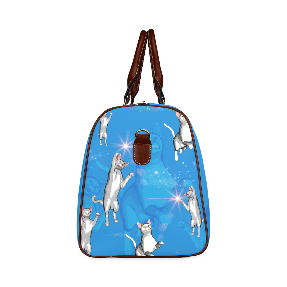 Funny playing cats Waterproof Travel Bag/Small (Model 1639)