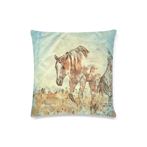 Art Studio 12216 Horse Custom Zippered Pillow Case 16"x16"(Twin Sides)