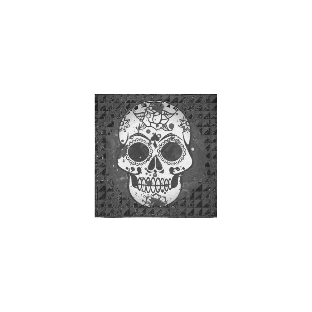 black and white Skull Square Towel 13“x13”