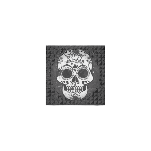 black and white Skull Square Towel 13“x13”