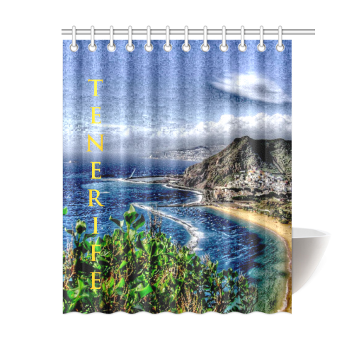 Travel-painted Tenerife Shower Curtain 60"x72"