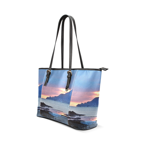 Sunrise in Tourelle Leather Tote Bag/Large (Model 1640)