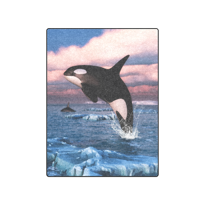 Killer Whales In The Arctic Ocean Blanket 50"x60"