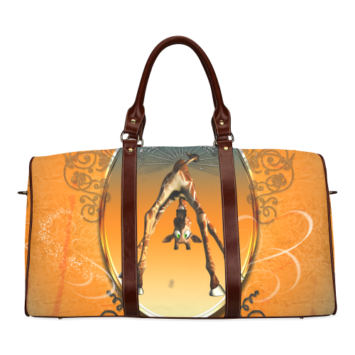 Funny giraffe Waterproof Travel Bag/Small (Model 1639)