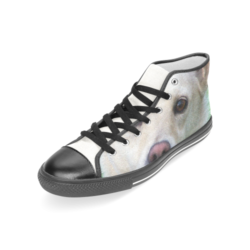 Dog face close-up Women's Classic High Top Canvas Shoes (Model 017)