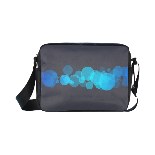 Blue Bokeh Glitter Discs Classic Cross-body Nylon Bags (Model 1632)