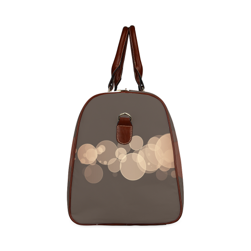 Brown Bokeh Glitter Discs Waterproof Travel Bag/Small (Model 1639)