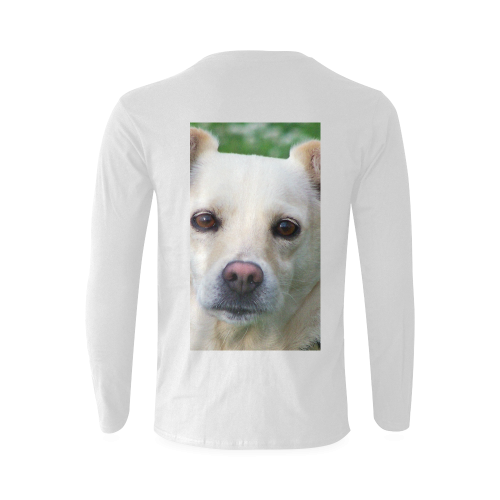 Dog face close-up Sunny Men's T-shirt (long-sleeve) (Model T08)