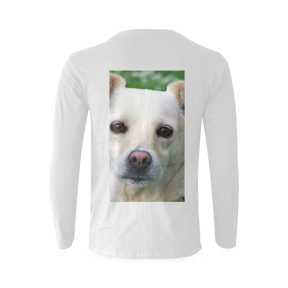 Dog face close-up Sunny Men's T-shirt (long-sleeve) (Model T08)