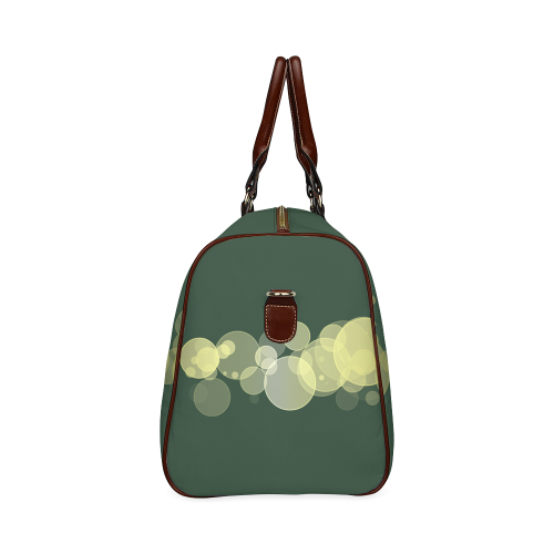 Green Bokeh Glitter Discs Waterproof Travel Bag/Small (Model 1639)