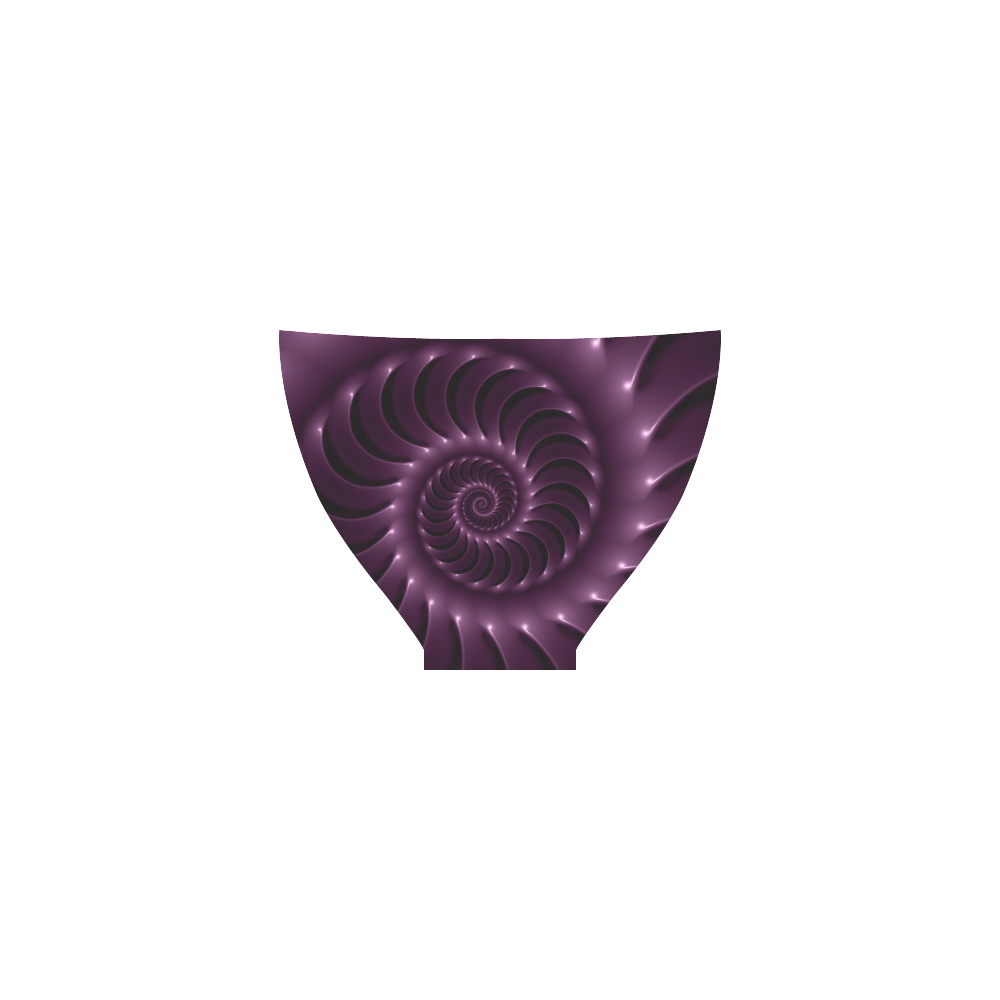 Glossy Purple Plum Spiral Fractal Custom Bikini Swimsuit