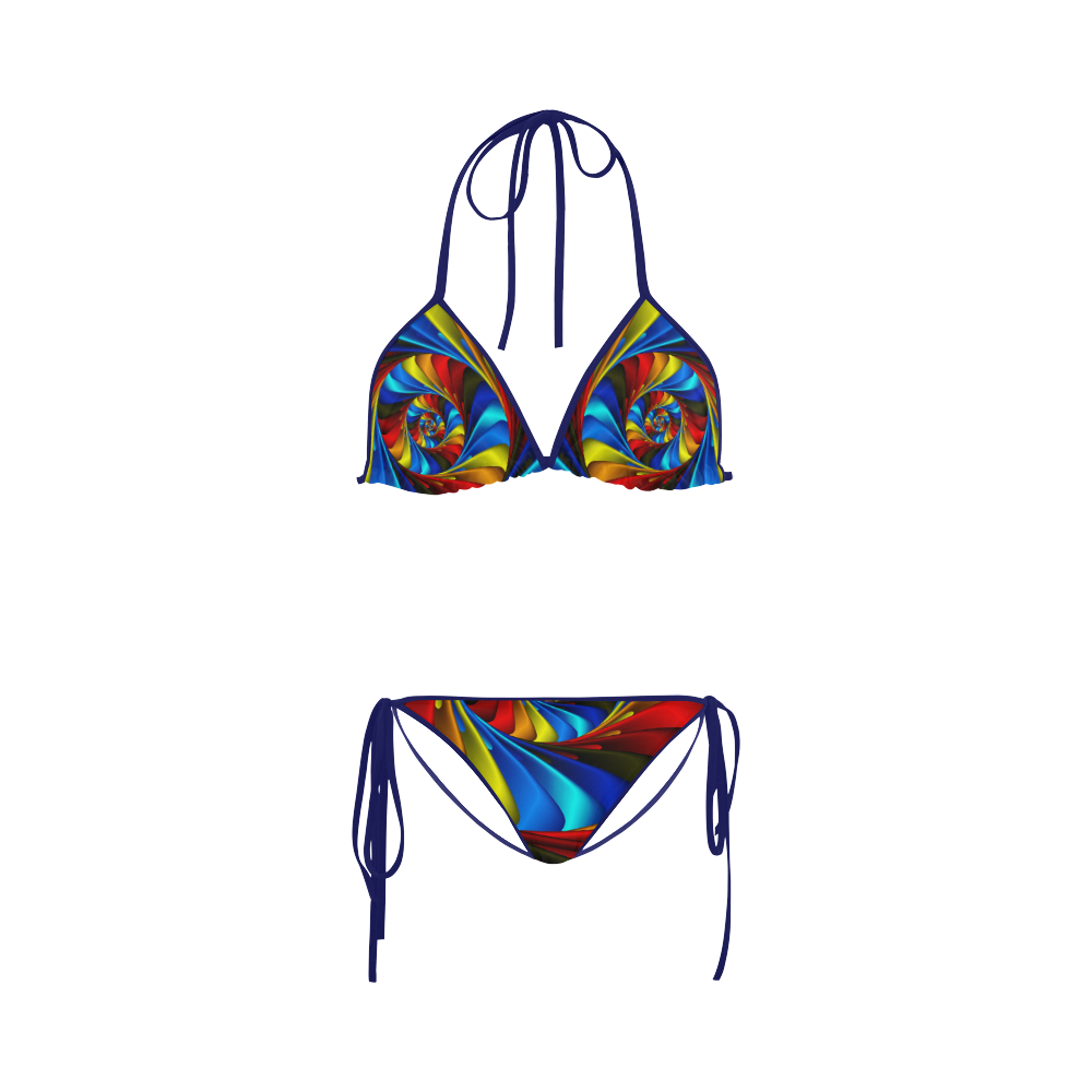 Psychedelic Rainbow Spiral Custom Bikini Swimsuit